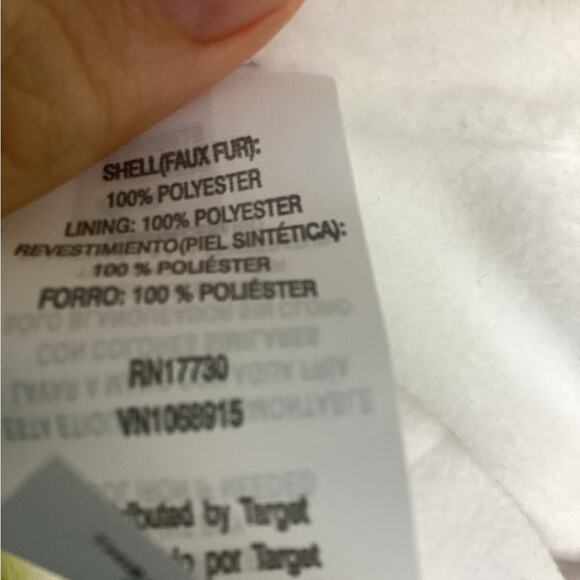 Cat and Jack Multicolored Warm Hat With Flaps and White Mittens 12-24 Months NWT - Picture 4 of 4